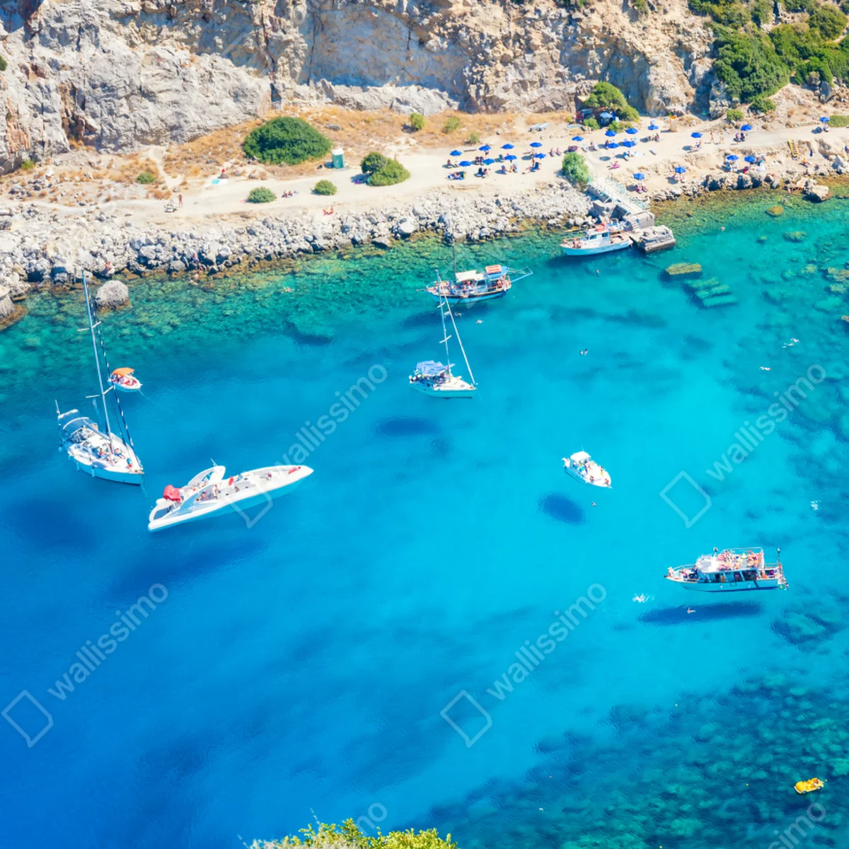 Tischaufkleber und Schreibtischaufkleber luftaufnahme der Anthony Quinn Bucht, Rhodos Tischaufkleber und Schreibtischaufkleber luftaufnahme der Anthony Quinn Bucht, Rhodos