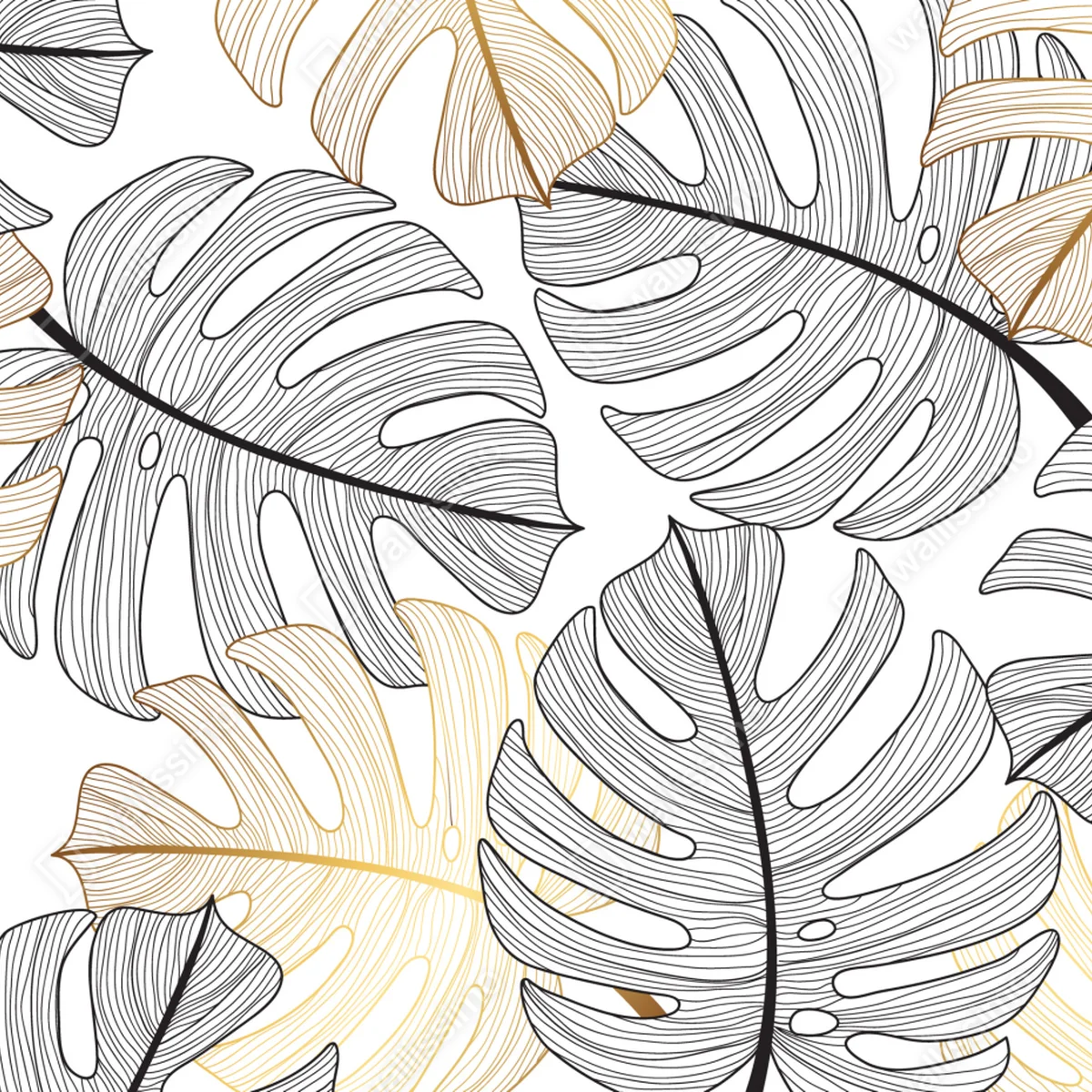 Tischaufkleber und Schreibtischaufkleber monstera-blattmuster mit goldakzenten Tischaufkleber und Schreibtischaufkleber monstera-blattmuster mit goldakzenten