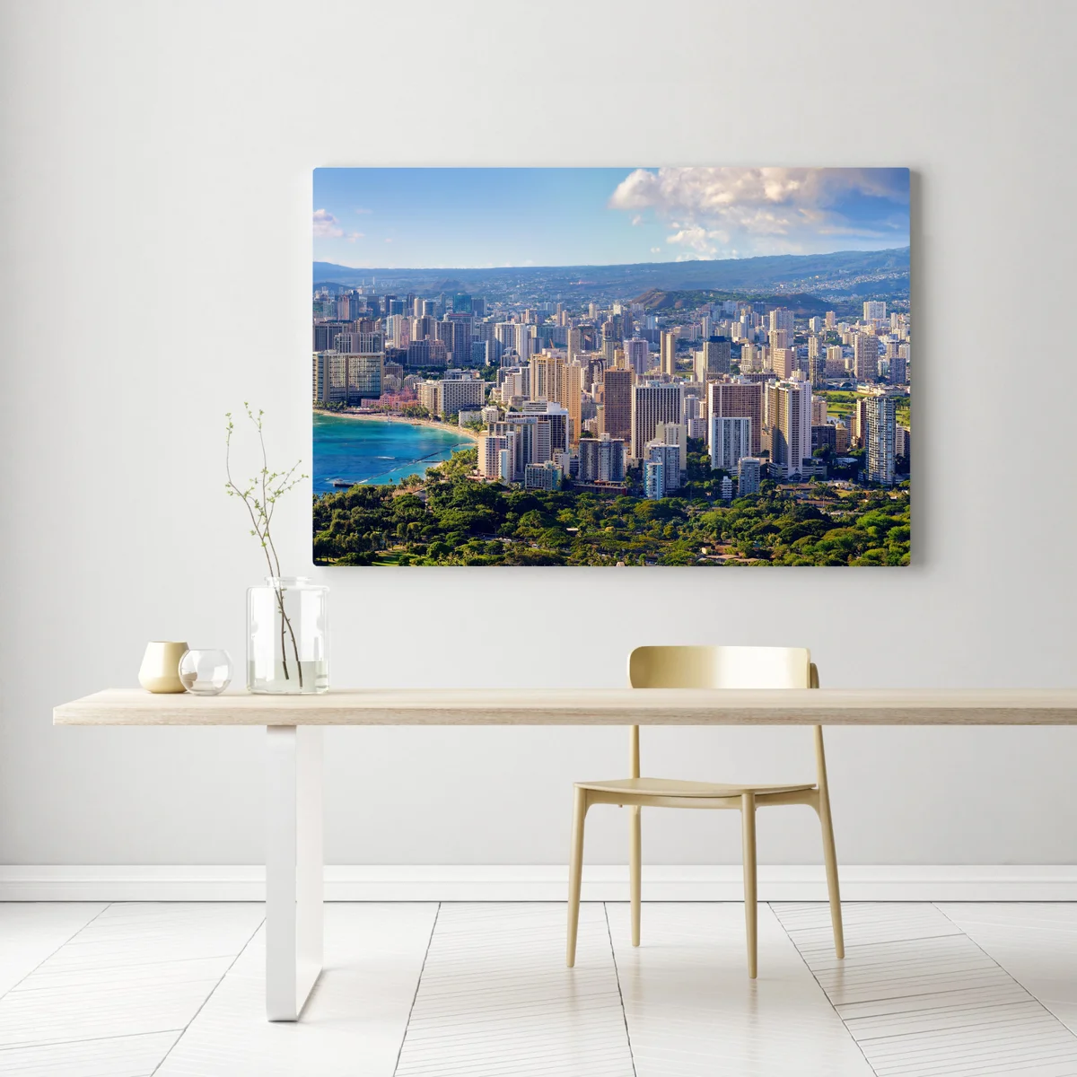 Leinwandbild panoramablick auf eine tropische küstenstadt Leinwandbild panoramablick auf eine tropische küstenstadt