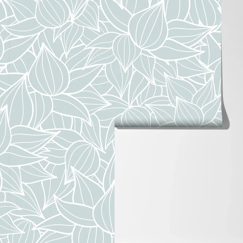 Fototapete zartes türkis blättermuster Fototapete zartes türkis blättermuster