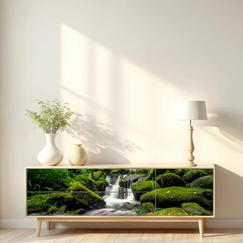 Repositionierbarer Aufkleber ruhiger wasserfall in Phu Tub Berk, Thailand Repositionierbarer Aufkleber ruhiger wasserfall in Phu Tub Berk, Thailand