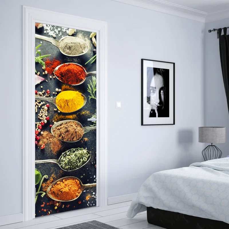 Türaufkleber komposition aus gewürzen und kräutern