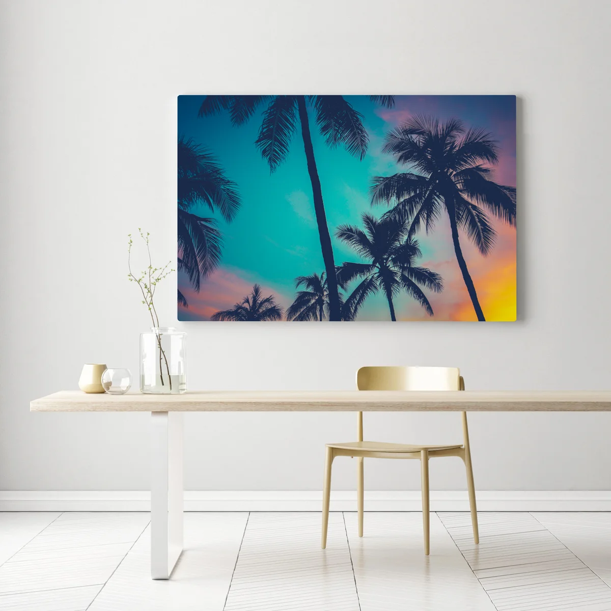 Leinwandbild vintage palmen auf Hawaii bei sonnenuntergang Leinwandbild vintage palmen auf Hawaii bei sonnenuntergang