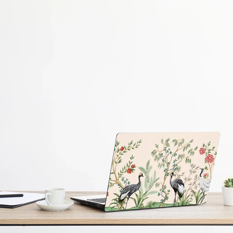 Laptop-Aufkleber orientalischer kranichgarten