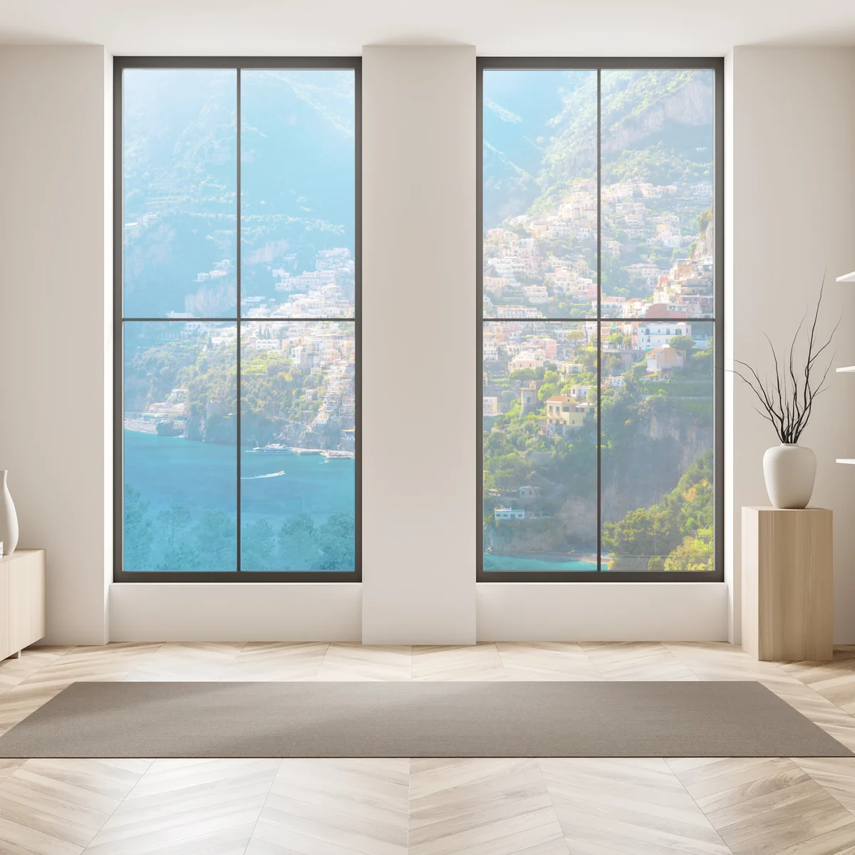 Fensteraufkleber Positano: buntes küstendorf an der Amalfiküste Fensteraufkleber Positano: buntes küstendorf an der Amalfiküste