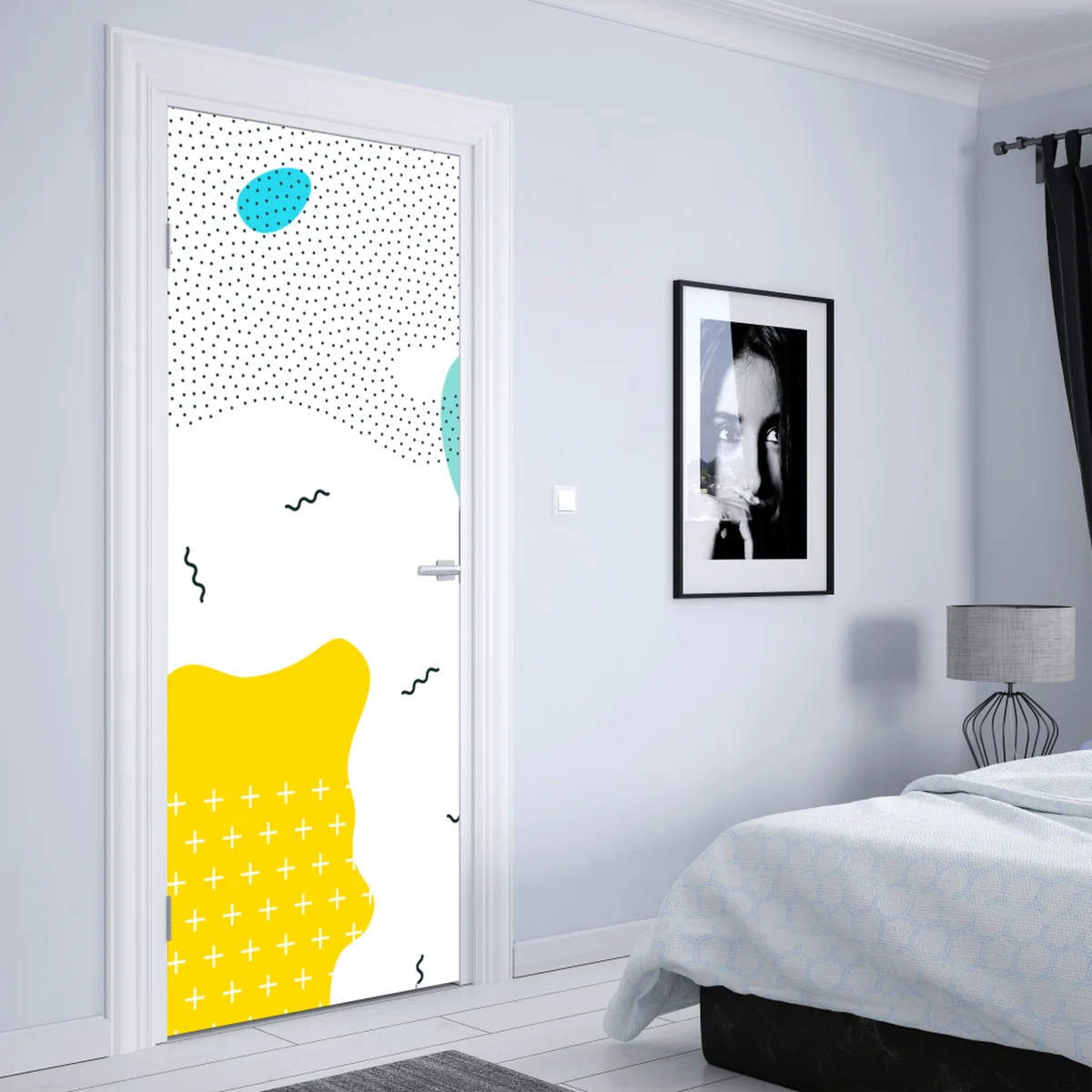 Türaufkleber verspielte abstrakte formen in lebendigen farben Türaufkleber verspielte abstrakte formen in lebendigen farben