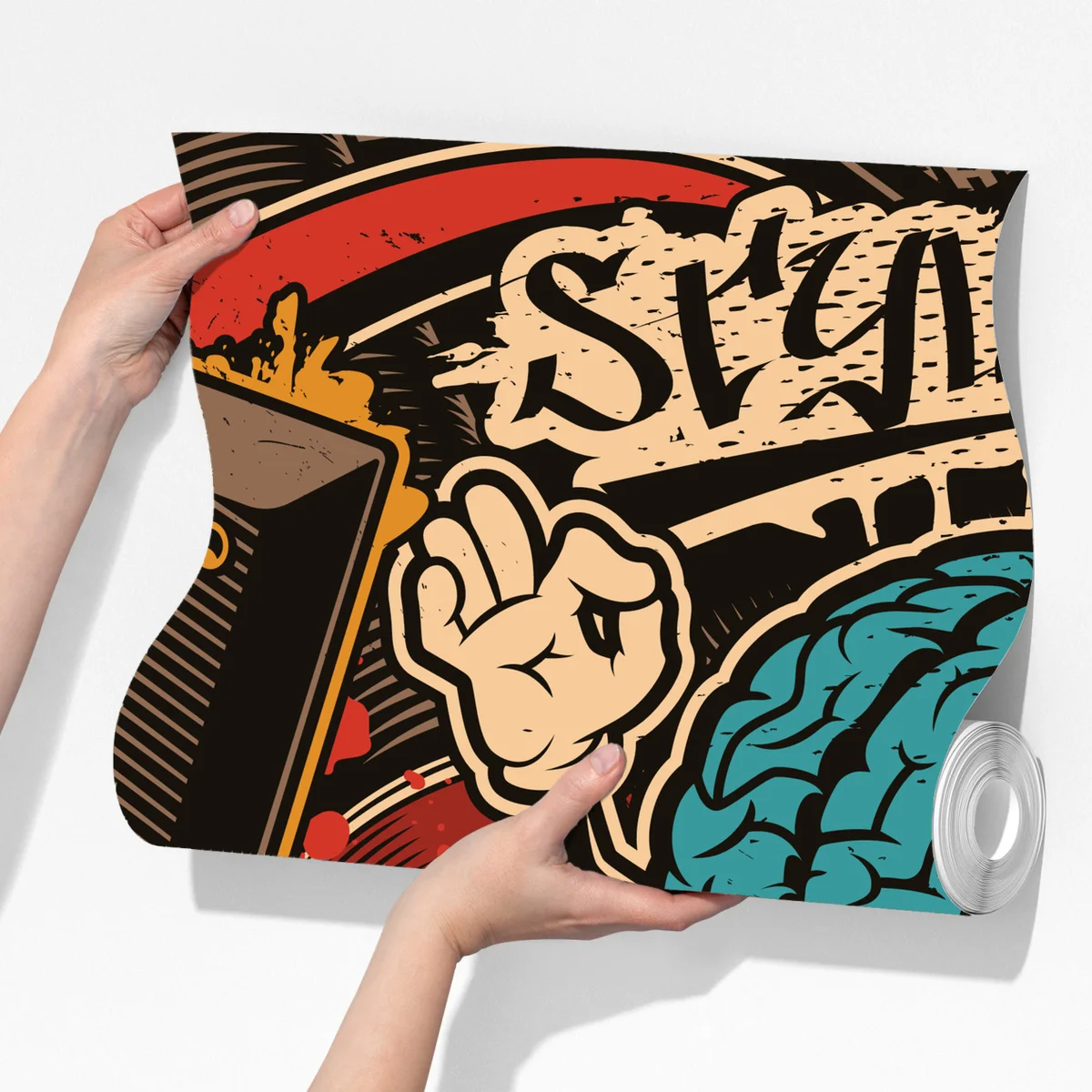 Fototapeta miejski kolaż graffiti i pop-artu Fototapeta miejski kolaż graffiti i pop-artu