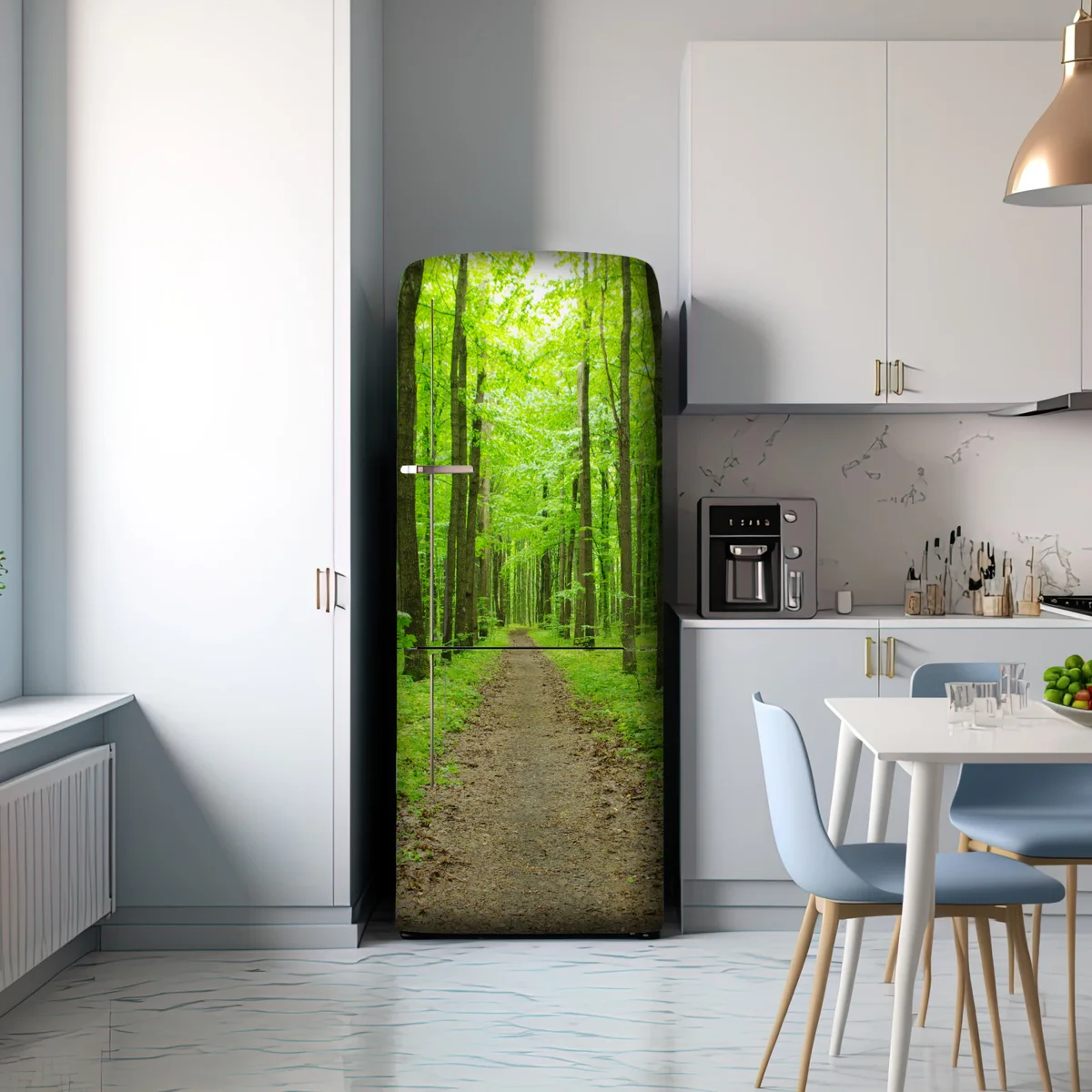 Kühlschrankaufkleber ruhiger grüner waldweg Kühlschrankaufkleber ruhiger grüner waldweg