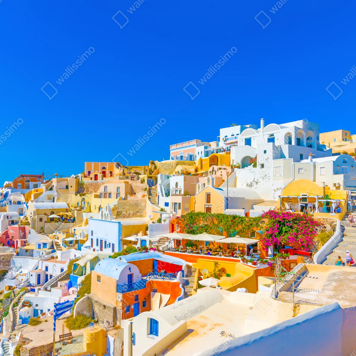 Fototapete sonniges Dorf Oia, Santorini Fototapete sonniges Dorf Oia, Santorini