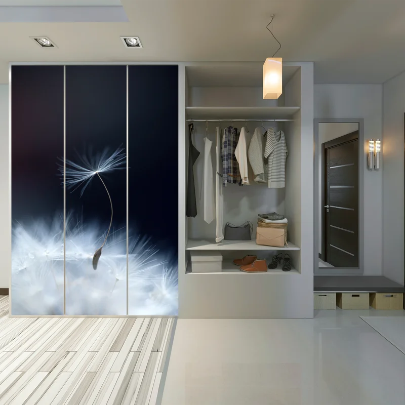 Schrankaufkleber zarte makroaufnahme eines löwenzahnsamens Schrankaufkleber zarte makroaufnahme eines löwenzahnsamens