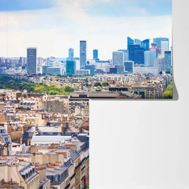 Fototapete Paris skyline über baumgesäumter avenue Fototapete Paris skyline über baumgesäumter avenue