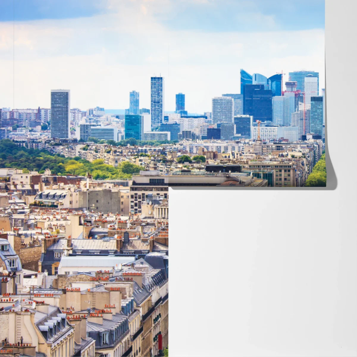 Fototapete Paris skyline über baumgesäumter avenue Fototapete Paris skyline über baumgesäumter avenue