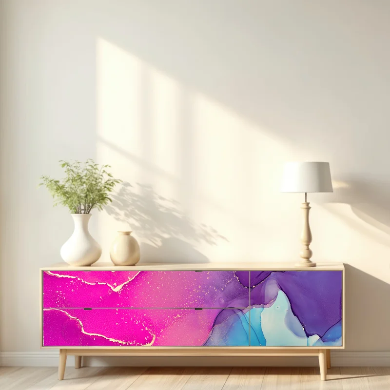 Repositionierbarer Aufkleber leuchtende marmorierte komposition aus alkohol-tinte