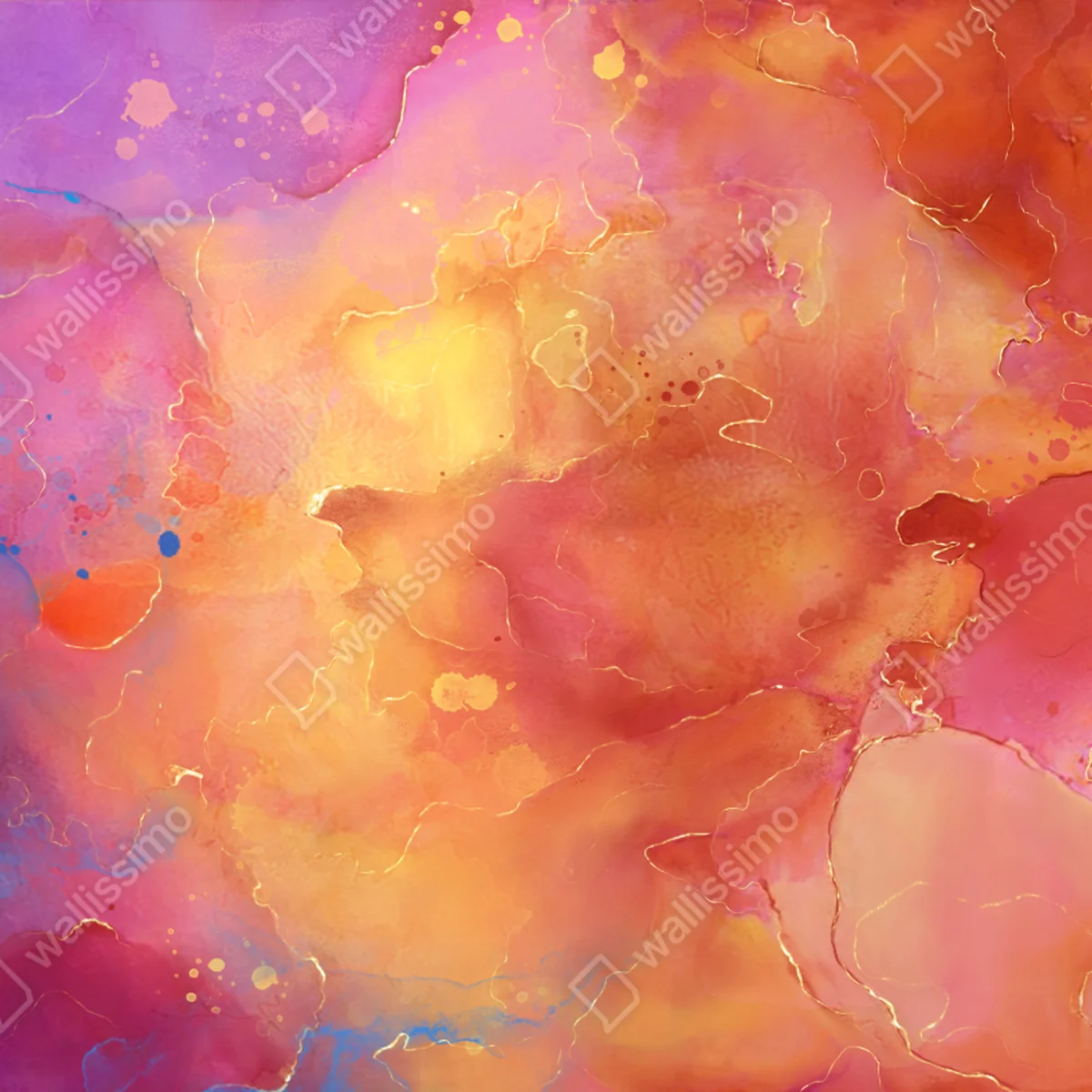 Leinwandbild lebhafte aquarell-abstraktion in warmen tönen Leinwandbild lebhafte aquarell-abstraktion in warmen tönen