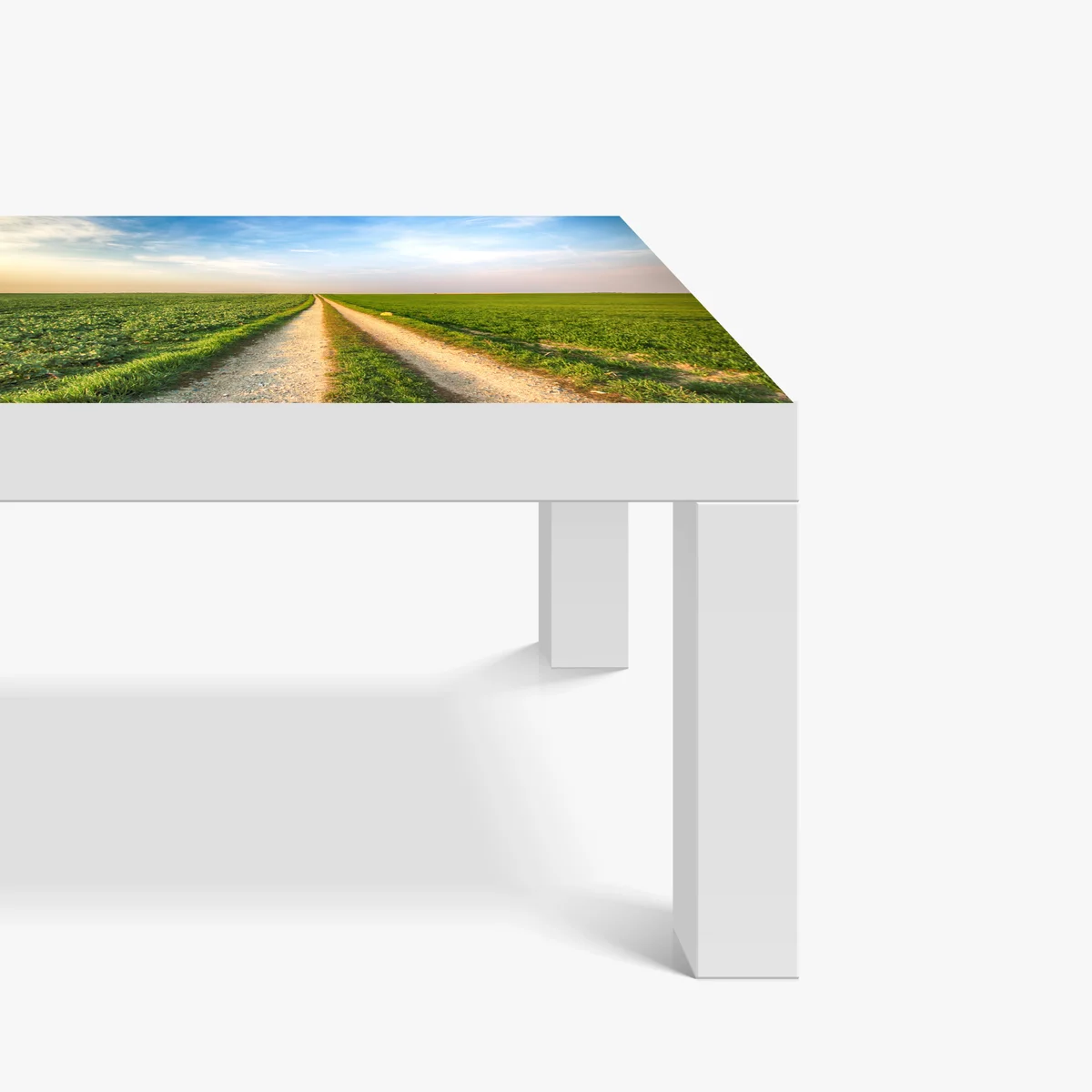 Tischaufkleber und Schreibtischaufkleber feldweg durch grüne felder Tischaufkleber und Schreibtischaufkleber feldweg durch grüne felder