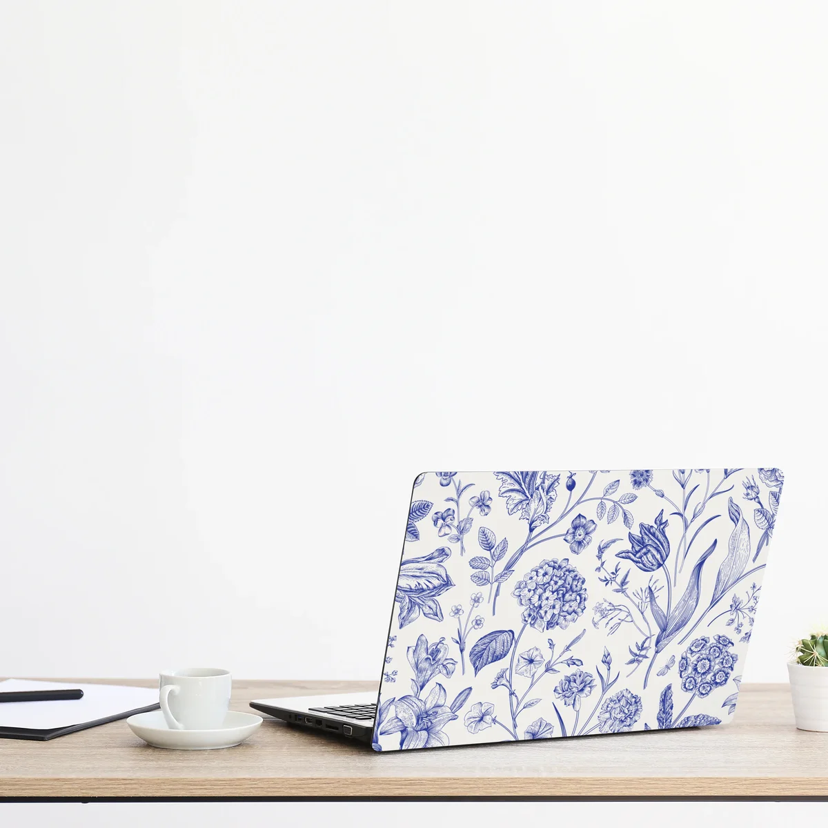 Laptop-Aufkleber klassisches blaues toile blumenmuster Laptop-Aufkleber klassisches blaues toile blumenmuster