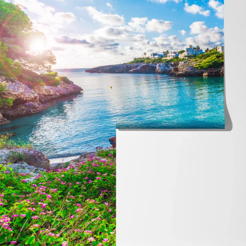 Fototapeta słoneczna Cala Esmeralda zatoka w turkusie Fototapeta słoneczna Cala Esmeralda zatoka w turkusie