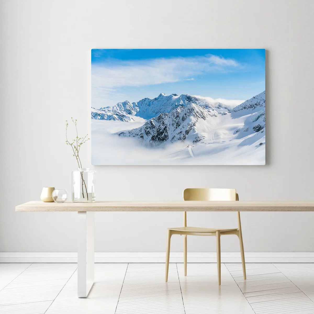 Leinwandbild panorama des Kaunertal gletschers über verschneiten gipfeln Leinwandbild panorama des Kaunertal gletschers über verschneiten gipfeln