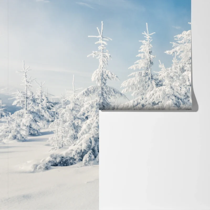 Fototapete panorama verschneiten waldes Fototapete panorama verschneiten waldes