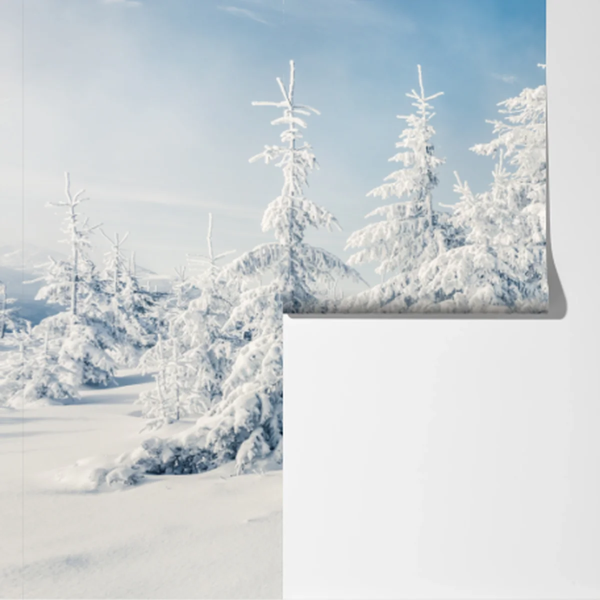 Fototapete panorama verschneiten waldes Fototapete panorama verschneiten waldes