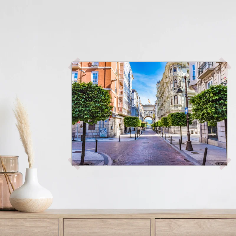 Poster Santander straße im stadtkern mit historischem bogen Poster Santander straße im stadtkern mit historischem bogen