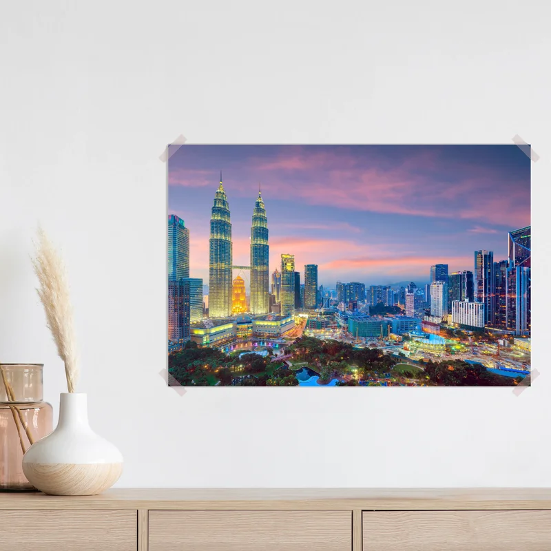 Poster Kuala Lumpur stadtpanorama bei dämmerung Poster Kuala Lumpur stadtpanorama bei dämmerung