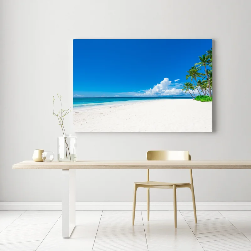 Leinwandbild tropischer strand mit palmen Leinwandbild tropischer strand mit palmen