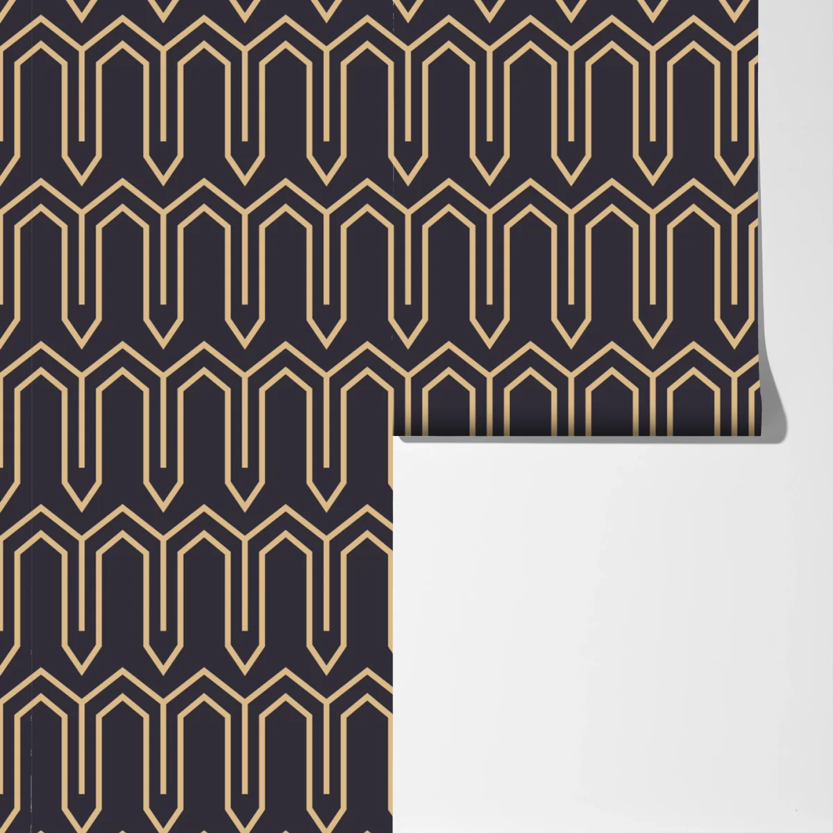 Fototapete art deco geometrisches muster in gold und schwarz Fototapete art deco geometrisches muster in gold und schwarz