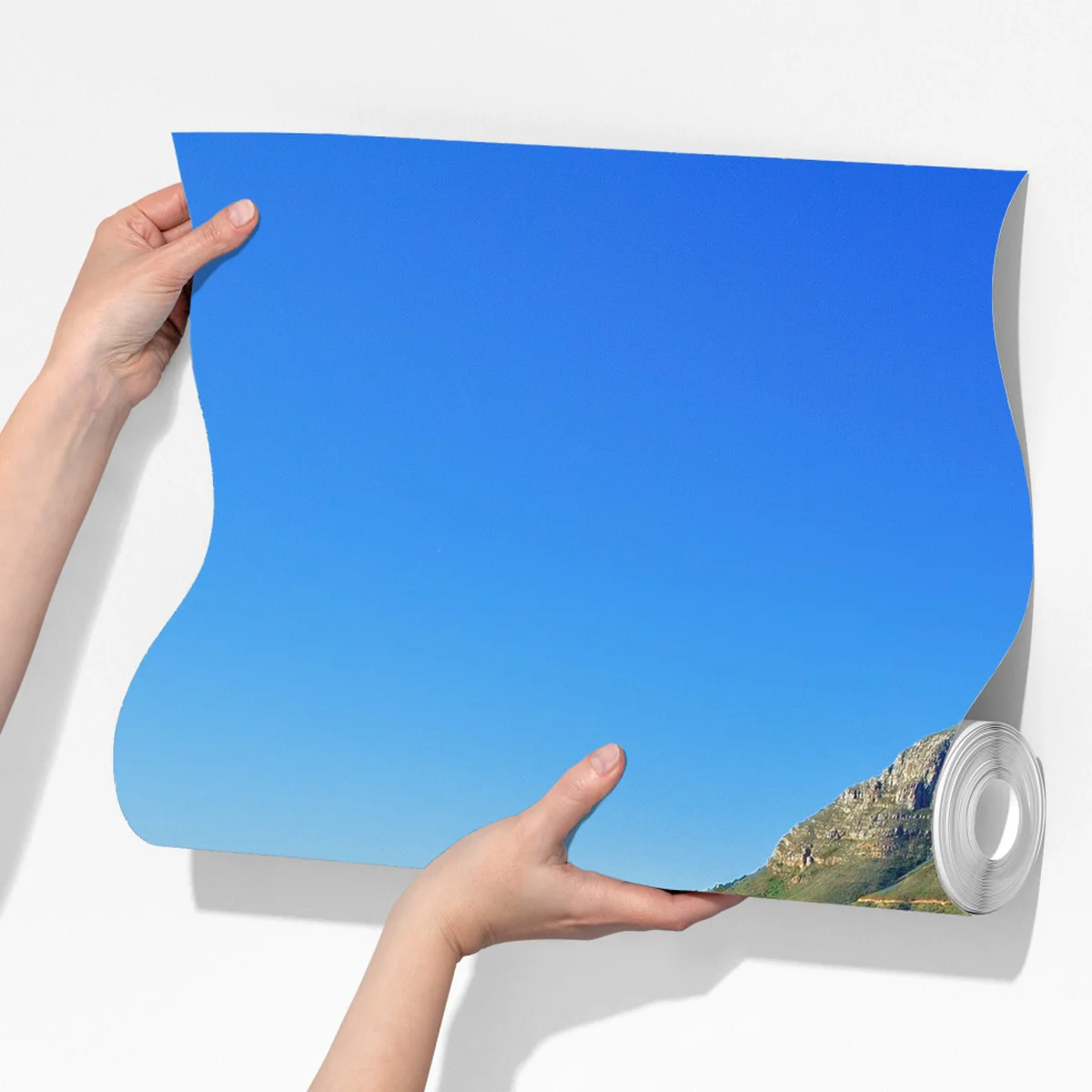 Fototapete stadtpanorama mit bergen und blauem himmel Fototapete stadtpanorama mit bergen und blauem himmel