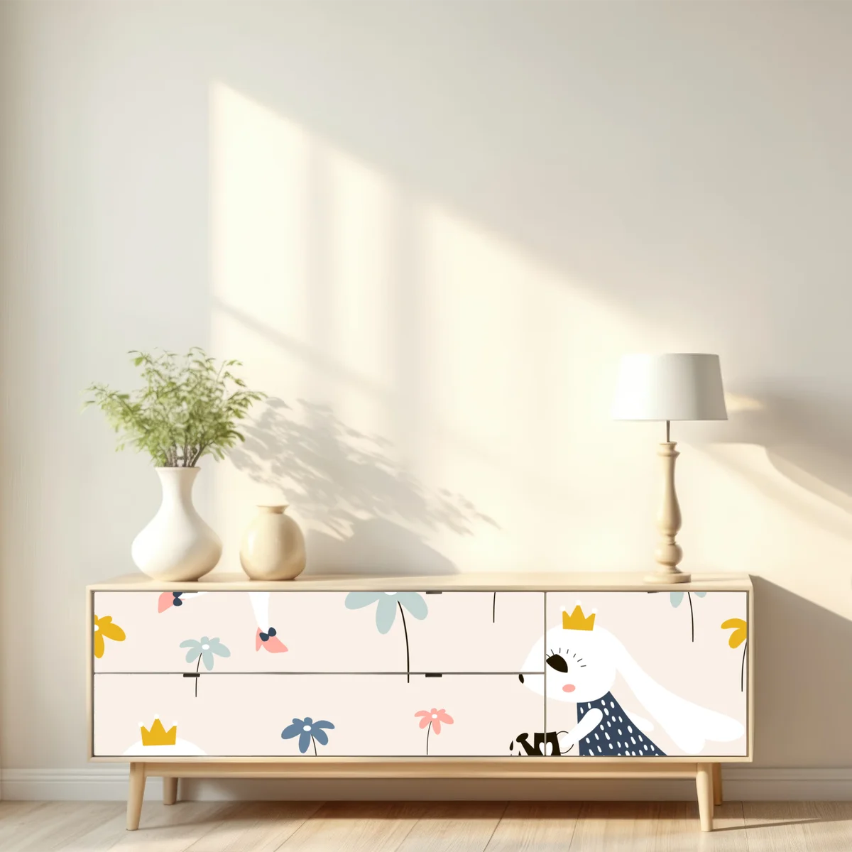 Repositionierbarer Aufkleber muster mit hasenprinzessin Repositionierbarer Aufkleber muster mit hasenprinzessin