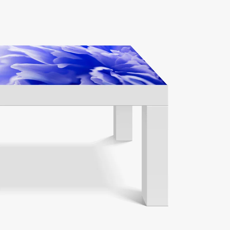 Tischaufkleber und Schreibtischaufkleber sanfte blaue abstrakte blume nahaufnahme