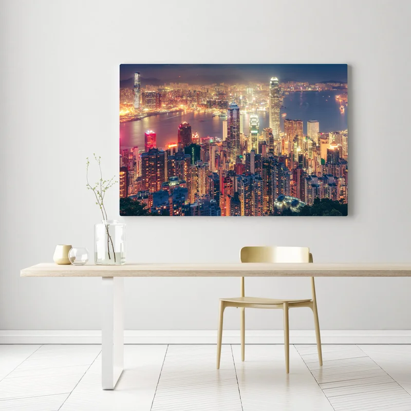 Leinwandbild Hongkong skyline bei nacht vom Victoria Peak Leinwandbild Hongkong skyline bei nacht vom Victoria Peak