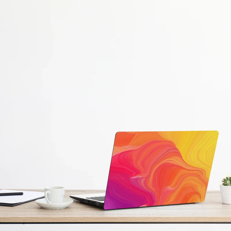 Laptop-Aufkleber leuchtende fließende farbwellen