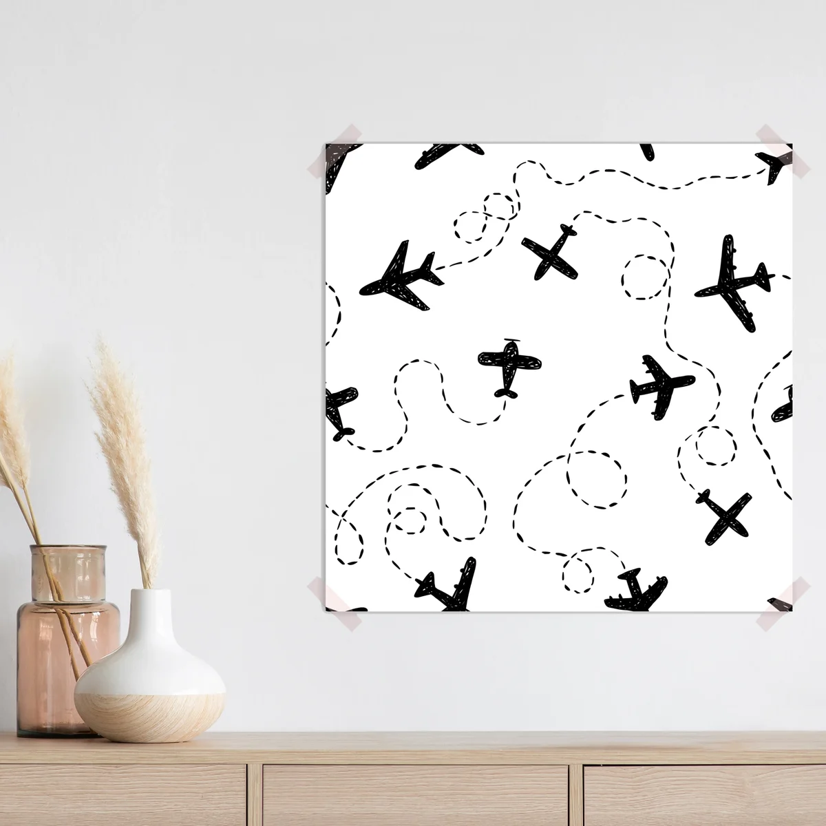 Poster handgezeichnetes flugzeugmuster Poster handgezeichnetes flugzeugmuster