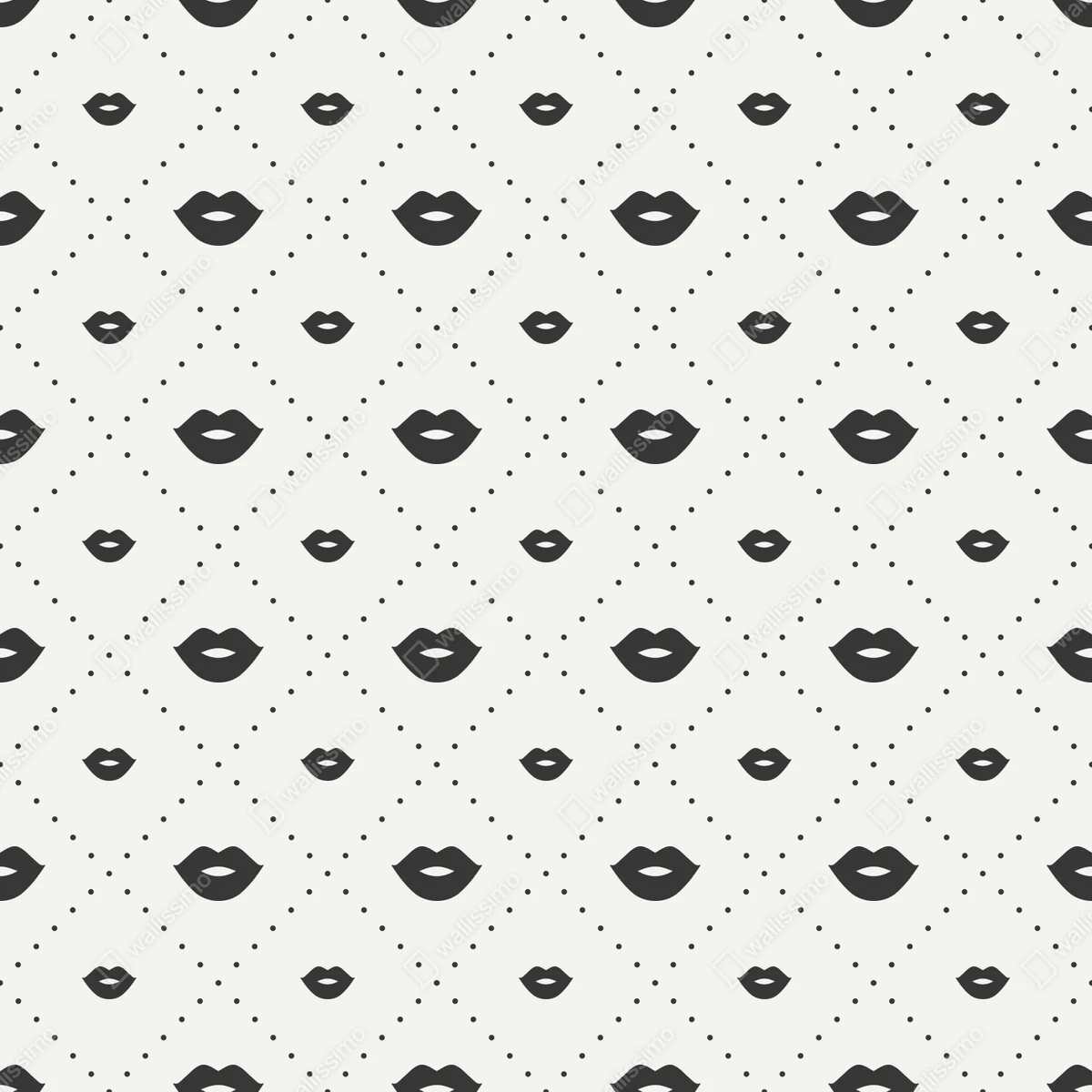 Türaufkleber minimalistisches monochromes lippenmuster Türaufkleber minimalistisches monochromes lippenmuster