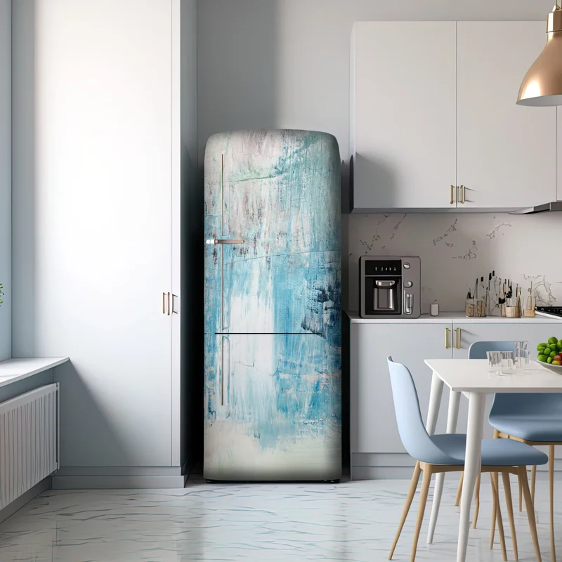 Kühlschrankaufkleber türkis abstrakte ölstruktur Kühlschrankaufkleber türkis abstrakte ölstruktur