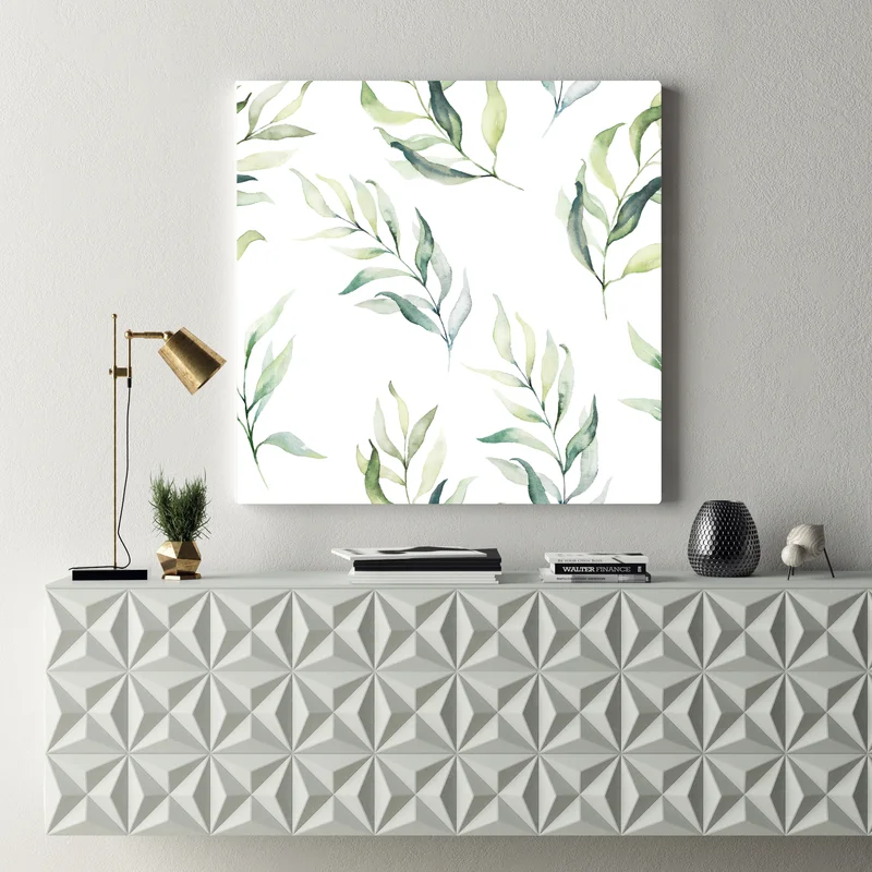 Leinwandbild sanftes aquarellmuster mit eukalyptusblättern Leinwandbild sanftes aquarellmuster mit eukalyptusblättern