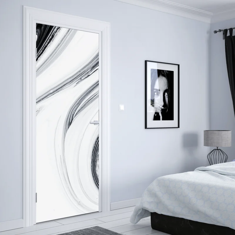 Türaufkleber monochromer marmorswirbel