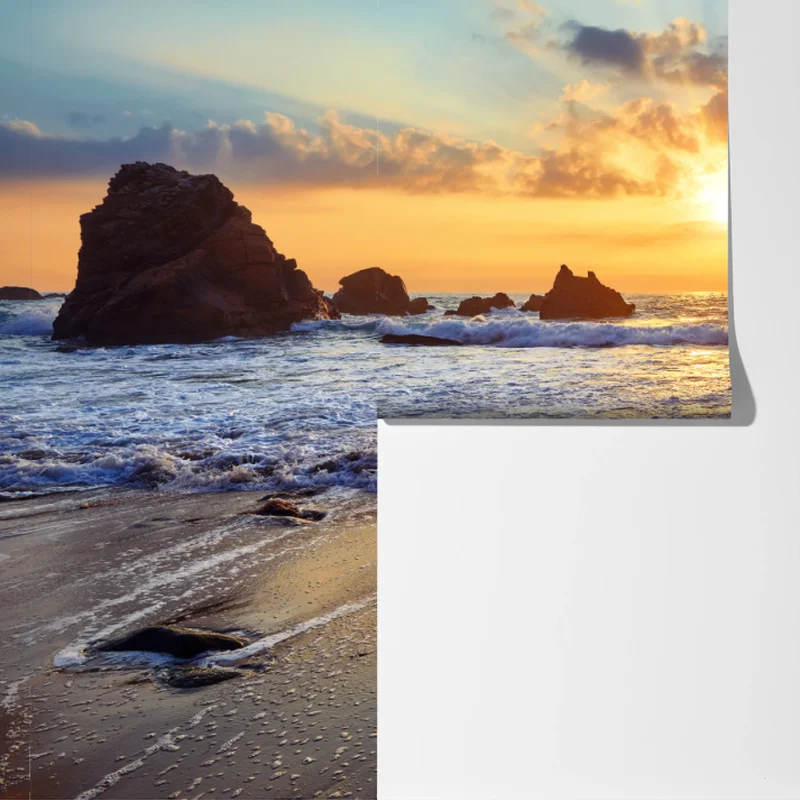 Fototapete sonnenuntergang an der felsigen küste Fototapete sonnenuntergang an der felsigen küste