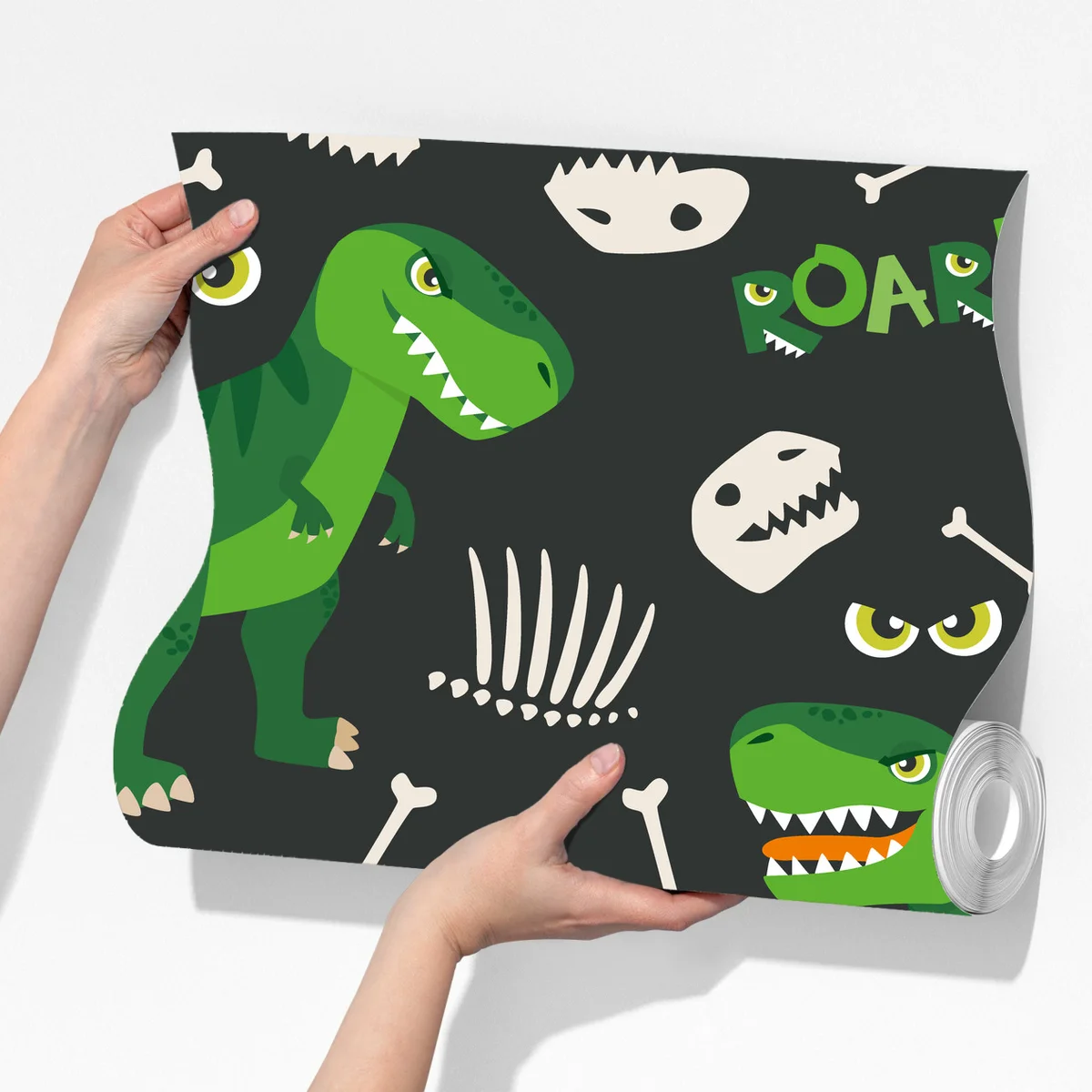 Fototapeta wesoły zielony t-rex wzór Fototapeta wesoły zielony t-rex wzór