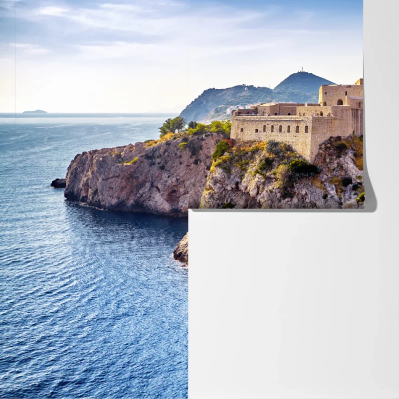 Fototapete Dubrovnik küstenfestung auf felsigen klippen Fototapete Dubrovnik küstenfestung auf felsigen klippen