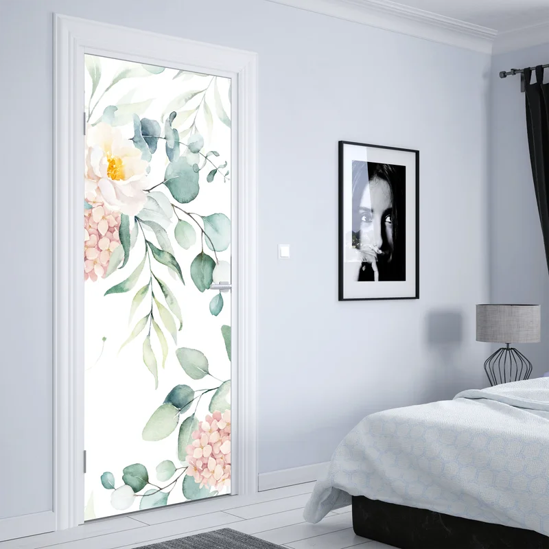 Türaufkleber zarter aquarellblumenstrauß