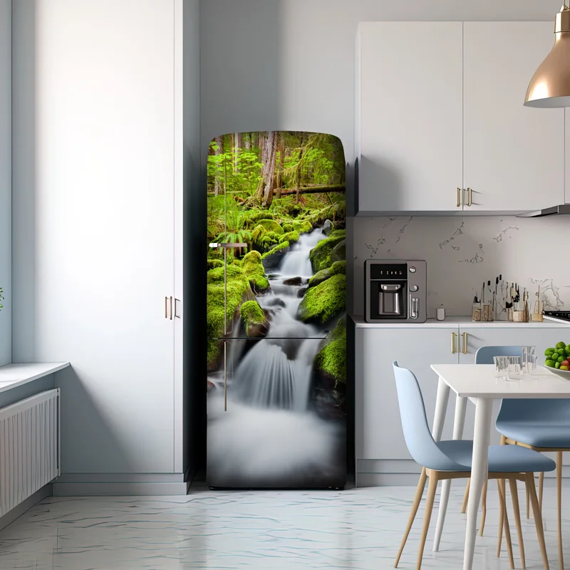 Kühlschrankaufkleber moosbedeckter bach bei Sol Duc Falls