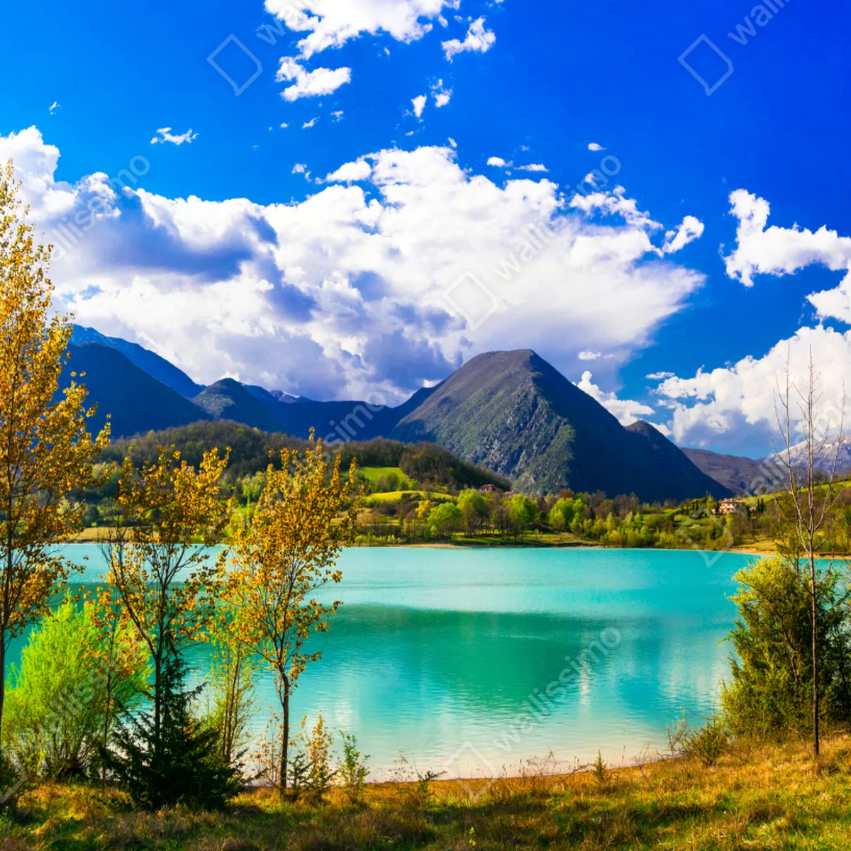 Fototapete türkissee mit berglandschaft Fototapete türkissee mit berglandschaft
