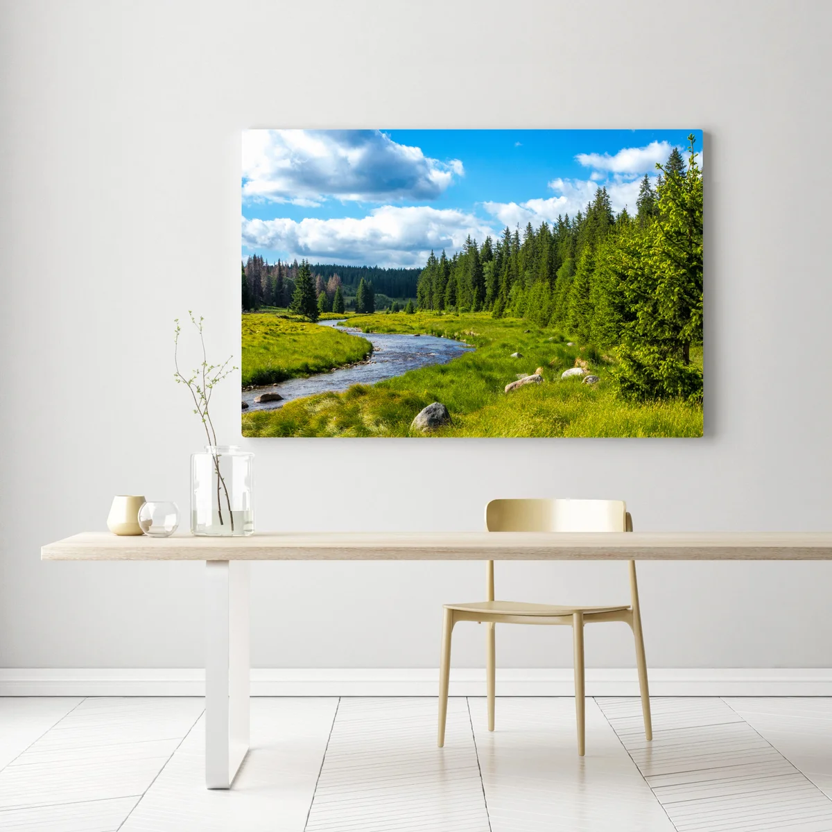 Leinwandbild ruhige flusslandschaft Leinwandbild ruhige flusslandschaft