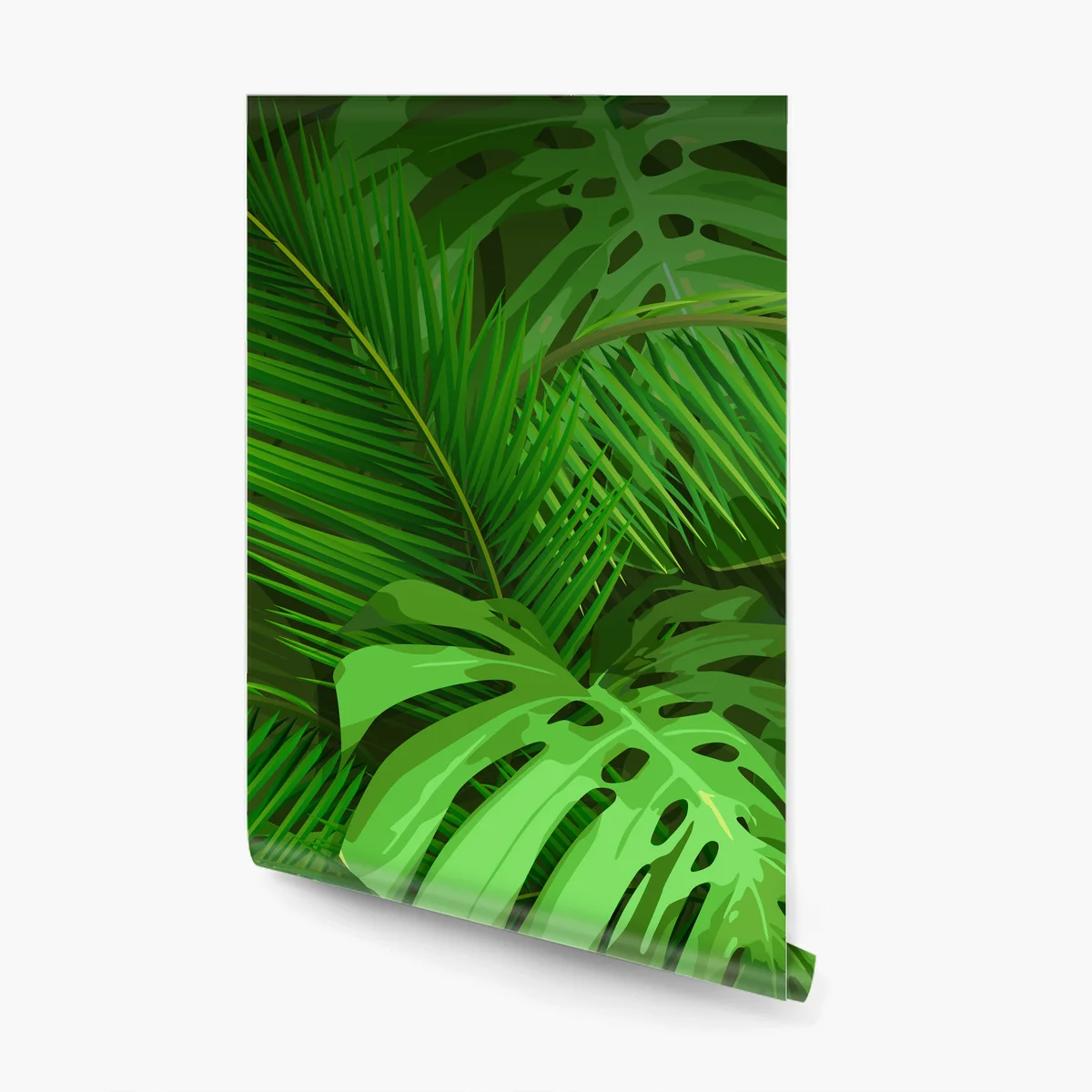 Fototapete üppige tropische monstera- und palmenblätter Fototapete üppige tropische monstera- und palmenblätter