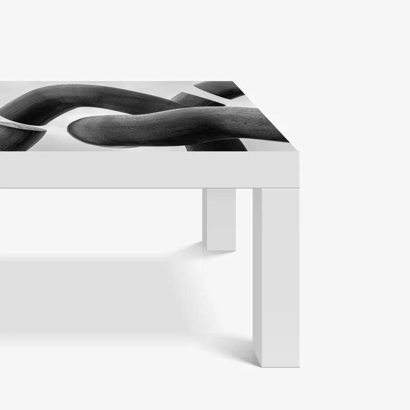 Tischaufkleber und Schreibtischaufkleber gekrümmte formen abstrakte skulptur in grau