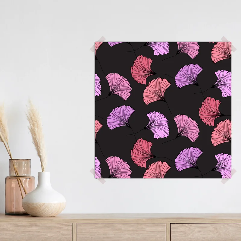 Poster rosa und lila ginkgoblatt muster • Poster bei Wallnifity® Poster rosa und lila ginkgoblatt muster • Poster bei Wallnifity®
