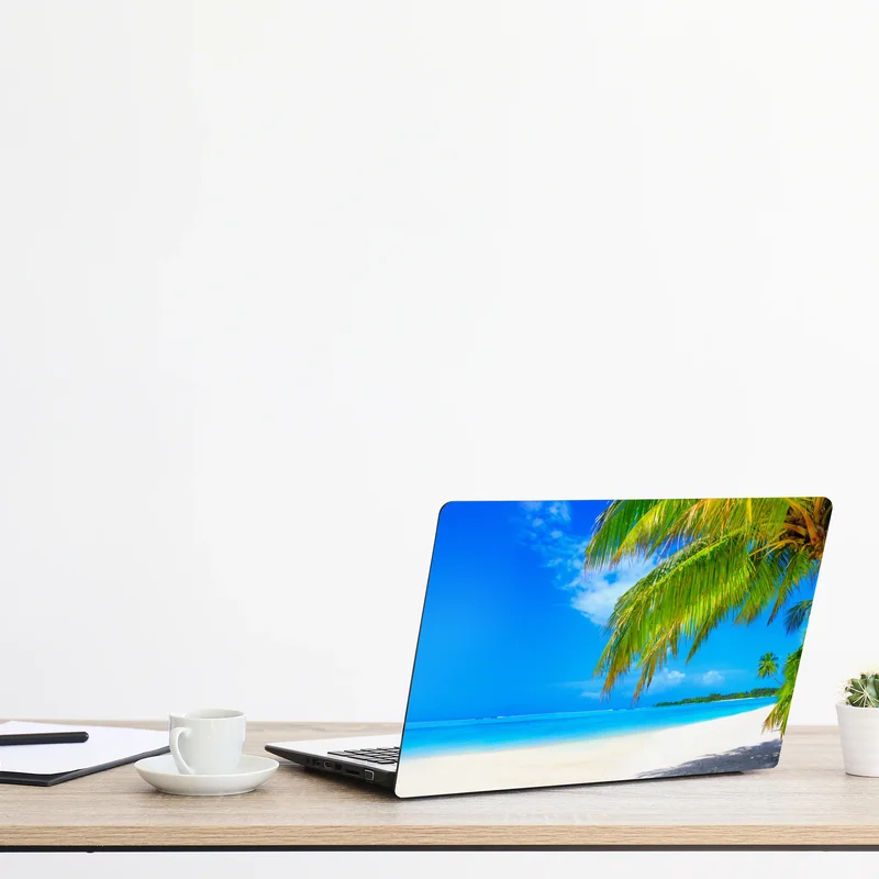 Naklejka na laptopa tropikalna turkusowa plaża