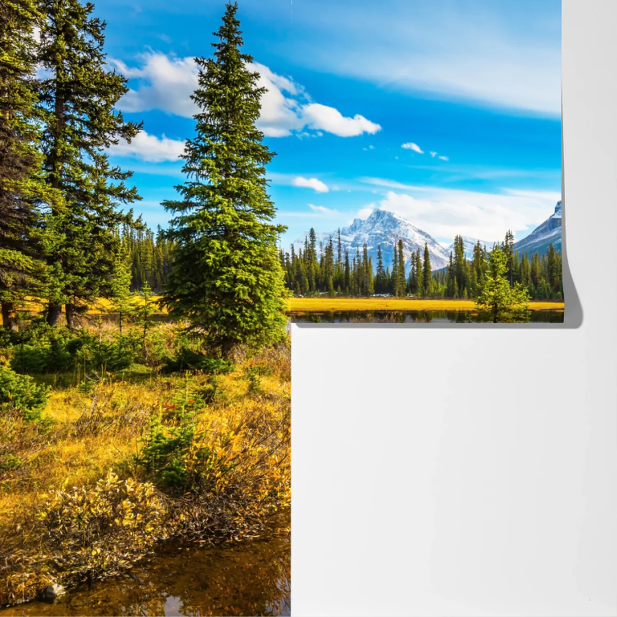 Fototapeta Góry Skaliste nad jeziorem z odbiciem Fototapeta Góry Skaliste nad jeziorem z odbiciem